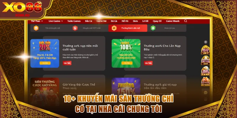 10+ khuyến mãi săn thưởng chỉ có tại nhà cái chúng tôi