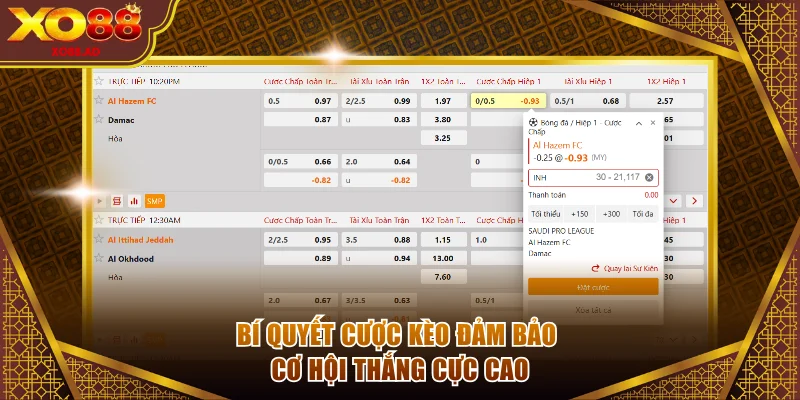 Bí quyết cược kèo đảm bảo cơ hội thắng cực cao