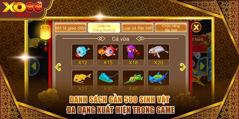 Danh sách gần 500 sinh vật đa dạng xuất hiện trong game